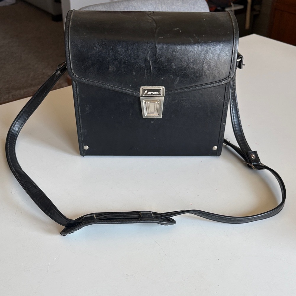 Vintage Marsand Black Leather Camera Bag
